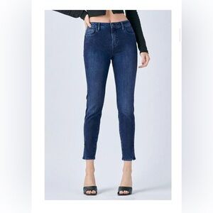 Hidden | Amelia side slit skinny jeans in dark wash
